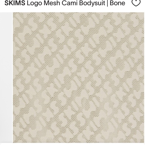 Skims 4X Logo Mesh Cami Bodysuit Bone NWT - Picture 3 of 6